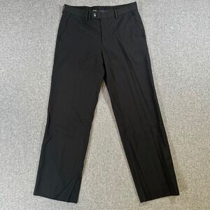 Point Zero Dress Pants Mens 32/30 Couture Black Pinstripe Flat Front
